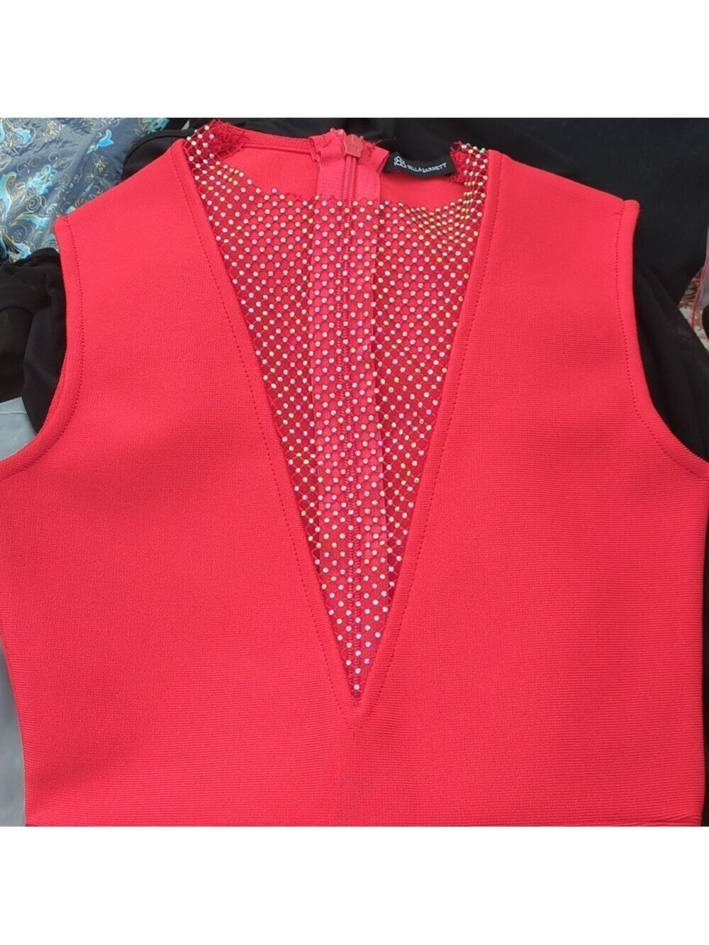 New Beautiful Bella Barnett Dress, red color, size Large, bodycon. - Picture 14 of 14